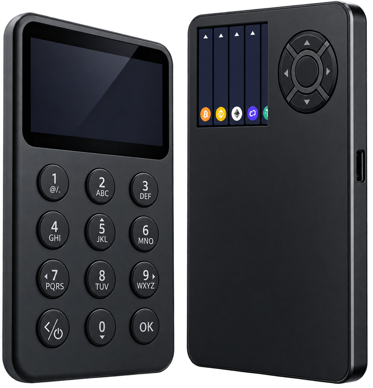 Hardware wallet with a screen and keypad
